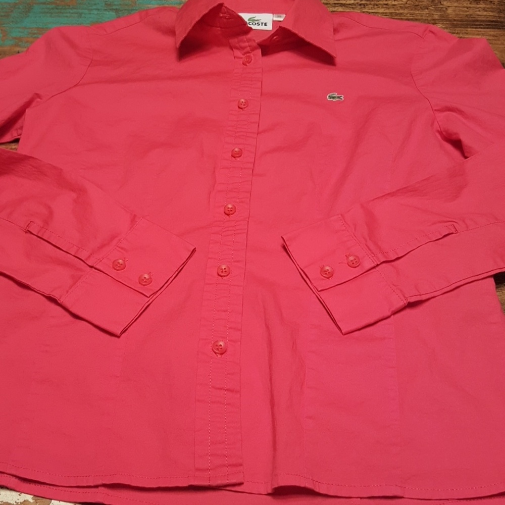 Lacoste womans size 6 button up shirt
